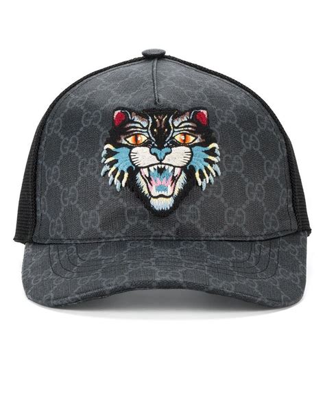 Gucci Angry Cat GG Supreme Baseball Cap 